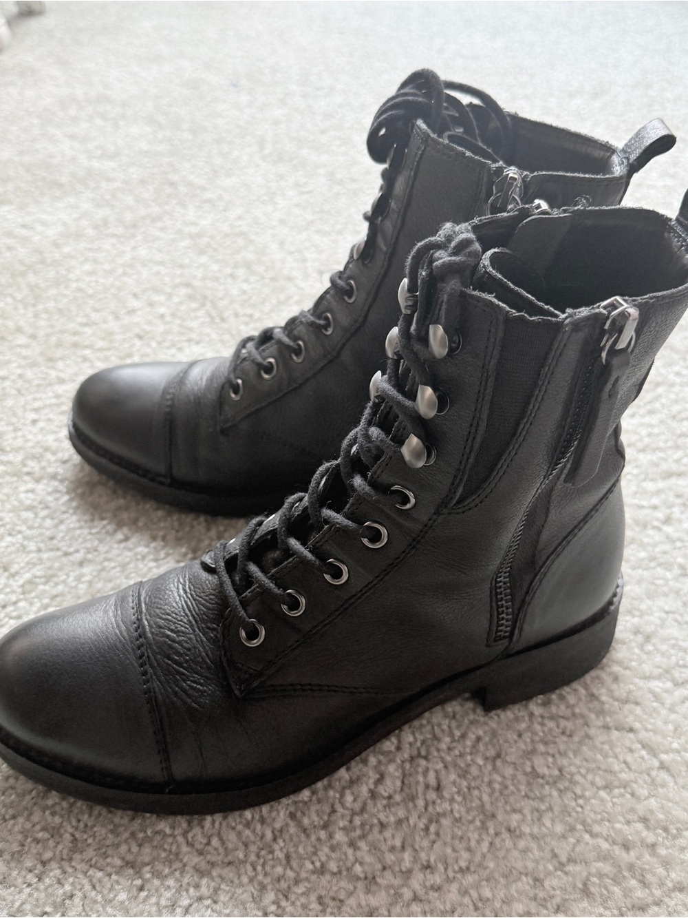 Geox New Virna A Black Leather Lace Up Ankle Boots EU 38